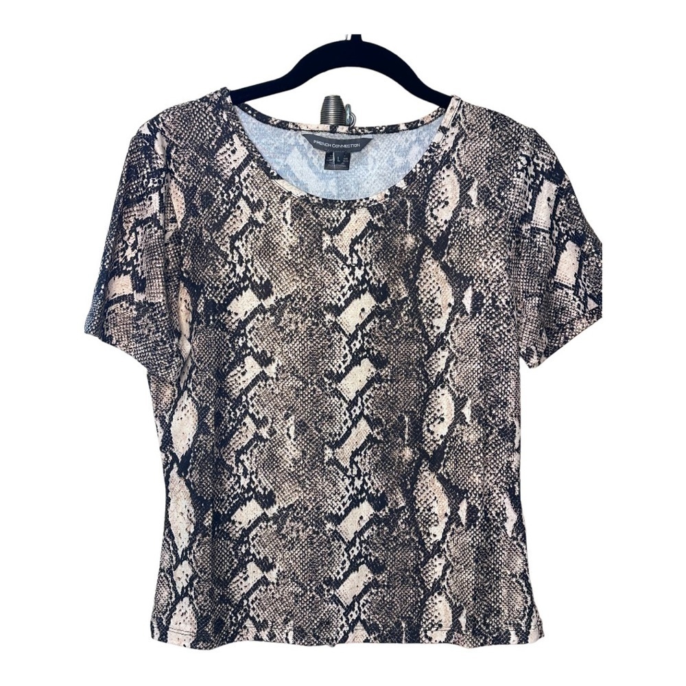 NWT French Connection Short Sleeve Snake Crew